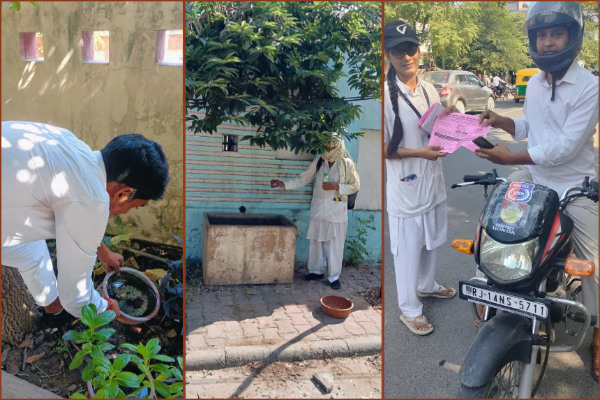 Spraying of anti-larva drug to prevent mosquito borne diseases in Jaipur